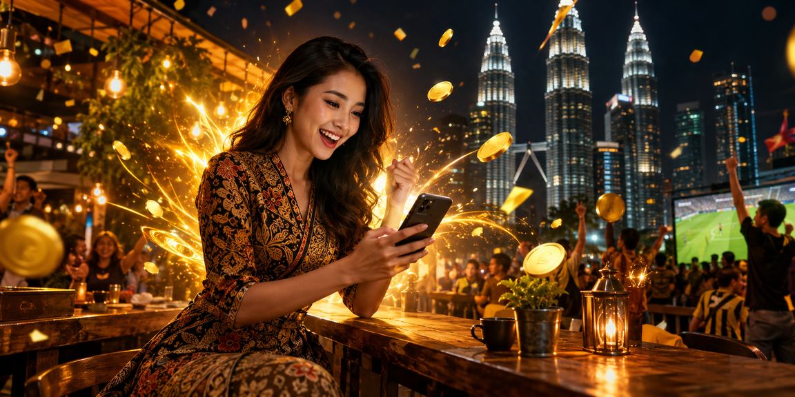 Pengguna Kuala Lumpur mengakses keputusan perlawanan langsung mf19 melalui telefon pintar bergaya batik